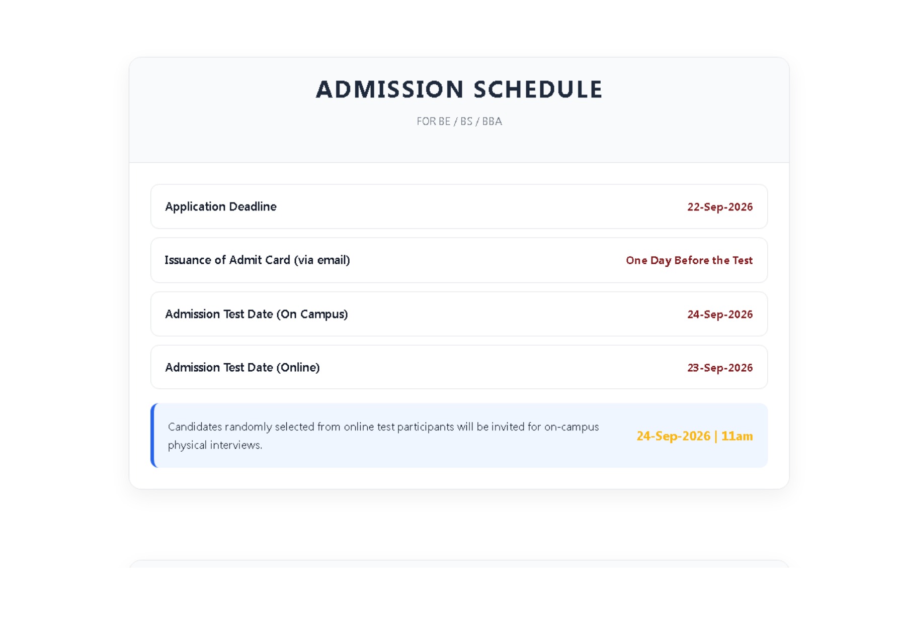 DSU Admission Schedule 2026 Announced for UG & PG Programs Fall Admissions DSU Admission Schedule 2026 Announced for UG & PG Programs Fall Admissions