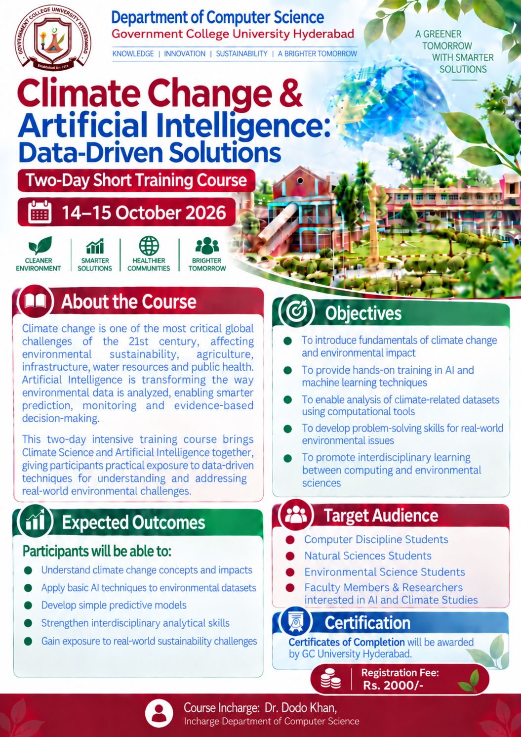 GCUH Short Course Notice 2026 on Climate Change and AI GCUH Short Course Notice 2026 on Climate Change and AI