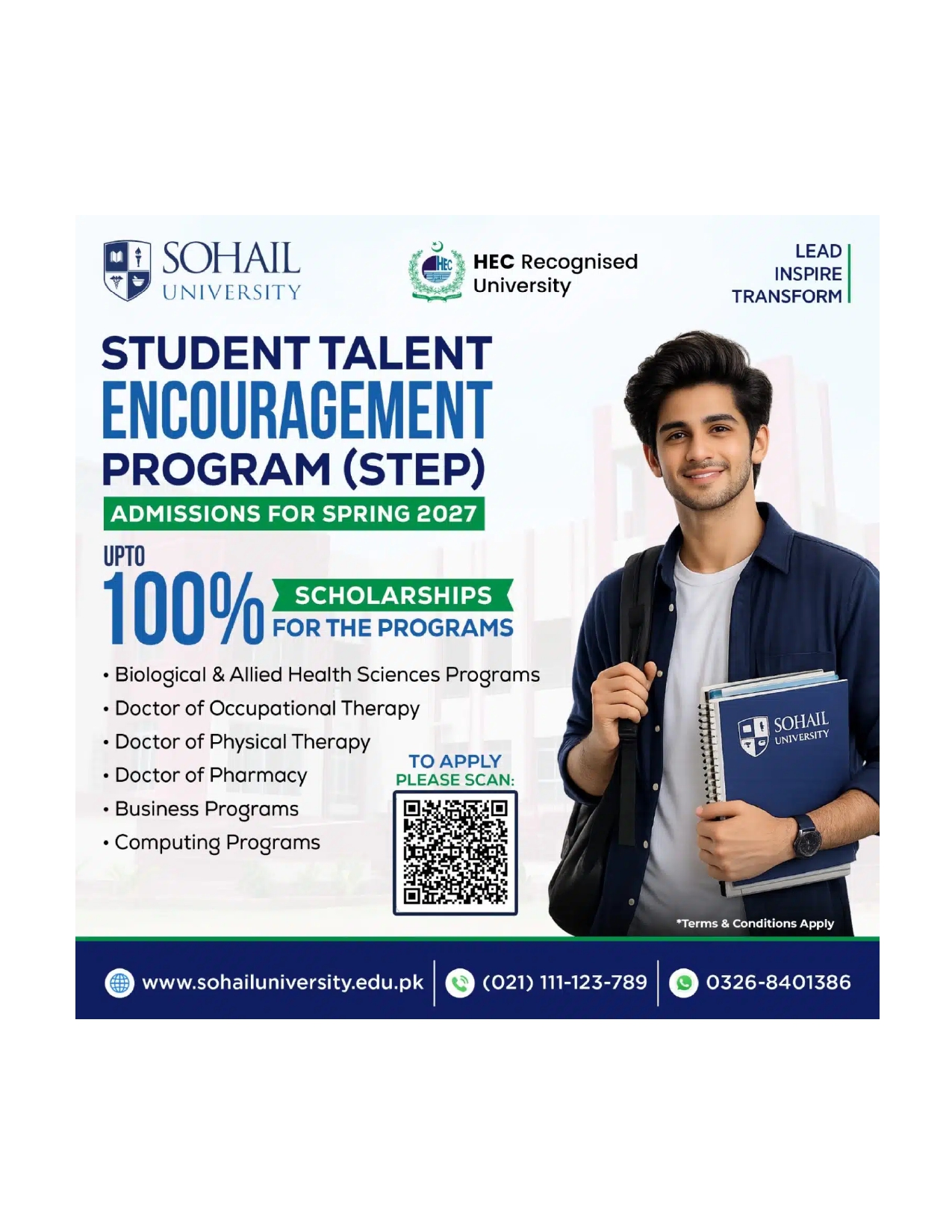 Sohail University STEP Program Notice for Admissions Spring 2027 Sohail University STEP Program Notice for Admissions Spring 2027
